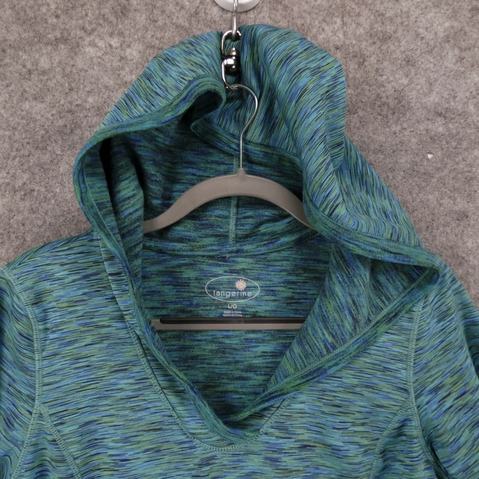 Moletom Tangerine Feminino Grande Elástico Azul Verde Lã com Bolsos - Imagem 2 de 4