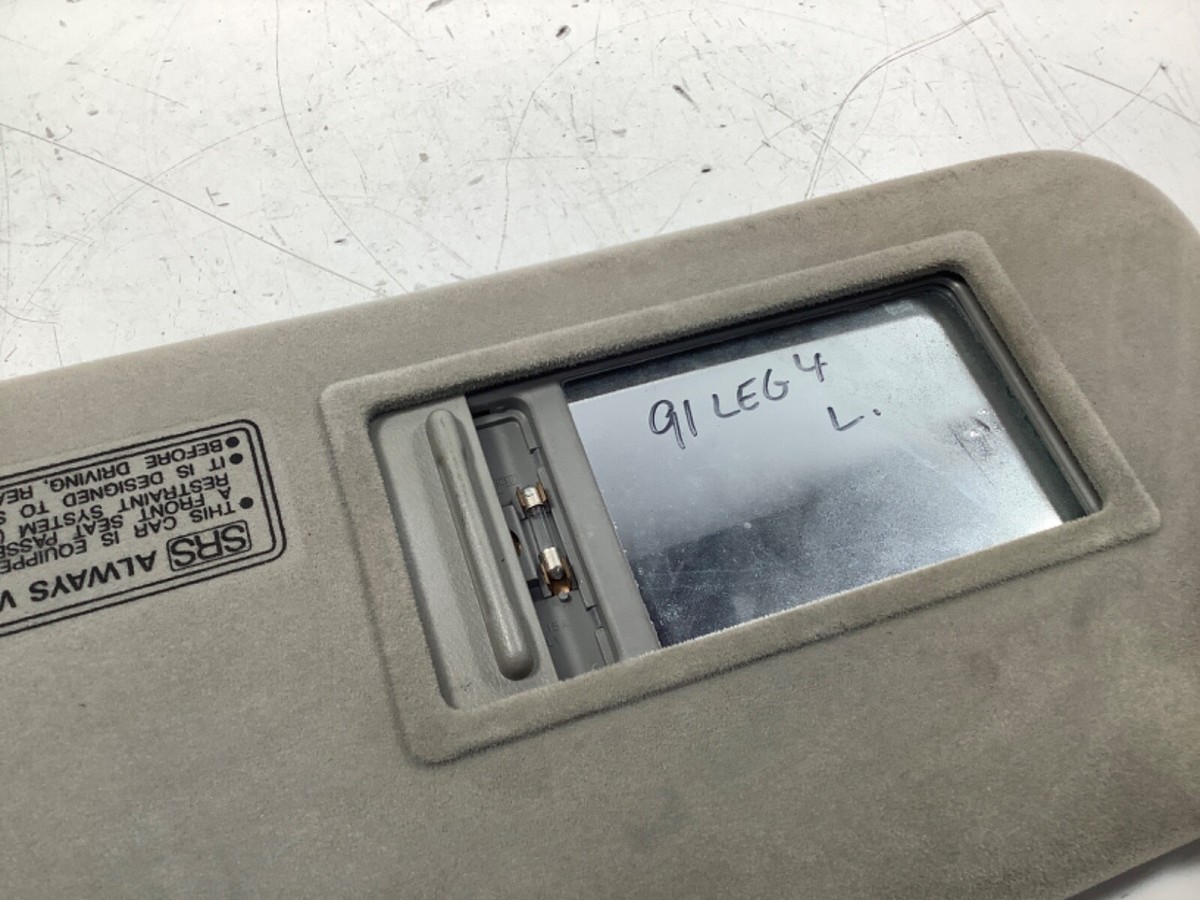 91-95 Acura Legend Left Sun Visor Assembly Cloth Shimmer Gray