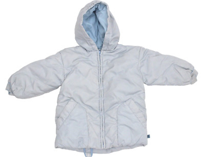 Mexx Winterjacke Daunen-Mantel Kapuze Mädchen Junge Gr. 86 hellblau echte Daunen