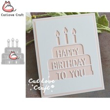 Happy Birthday Cake Words Metal Cutting Dies Scrapbooking Die Cuts Card Craft