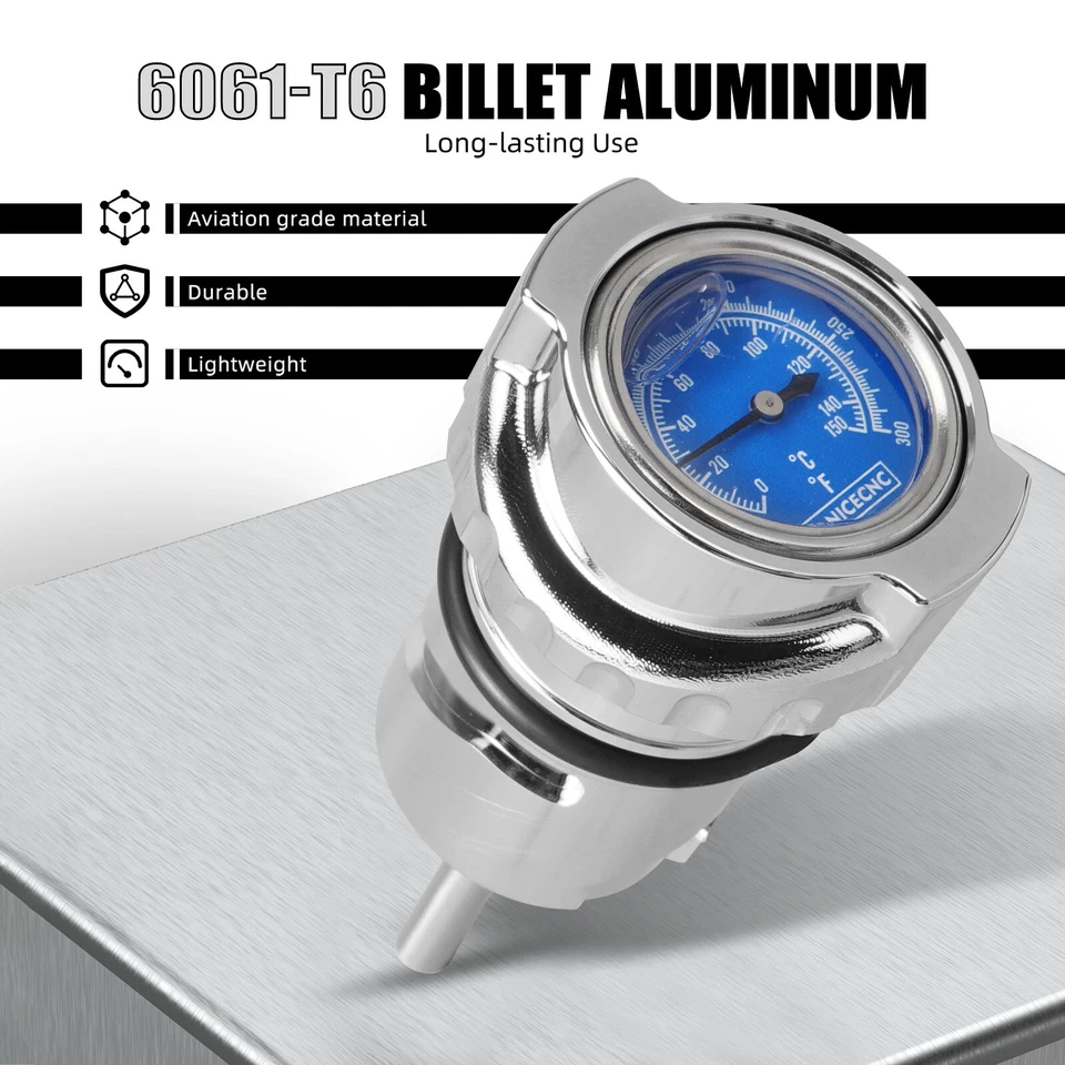 Anodized Oil Dipstick & Temperature Gauge For Harley Sportster 1200 Low XL1200L - Image 3 of 4