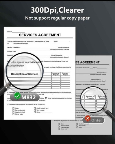 Itari M832 Thermal Portable Printers Wireless for Travel, 300dpi Inkless Printer - Picture 7 of 7