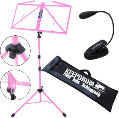 keepdrum MUS3PK Notenständer Pink + Leuchte