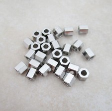 50 stainless steel hexagon beads 4mm x 4mm