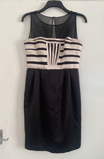 LONDON TIMES DRESS Size 8 STUNNING Black Cream Evening Party Cocktail Dress