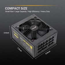 Segotep 1250W ATX Fully Modular Gaming Power Supply Unit 80 Gold Certified PSU 9