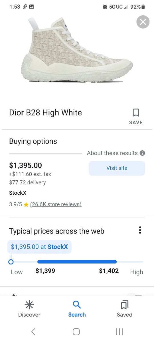 Dior B28 High Oblique Jacquard White Limited Size 44 US 10.5 Dior B28 High Oblique Jacquard White Limited Size 44 US 10.5