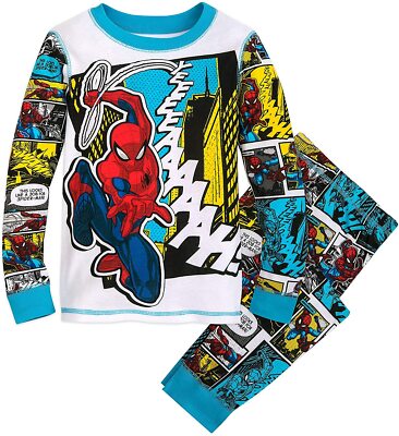 Marvel Spider-Man Boy 2 PC Long Sleeve Tight Fit Pajama Set Size 5 6