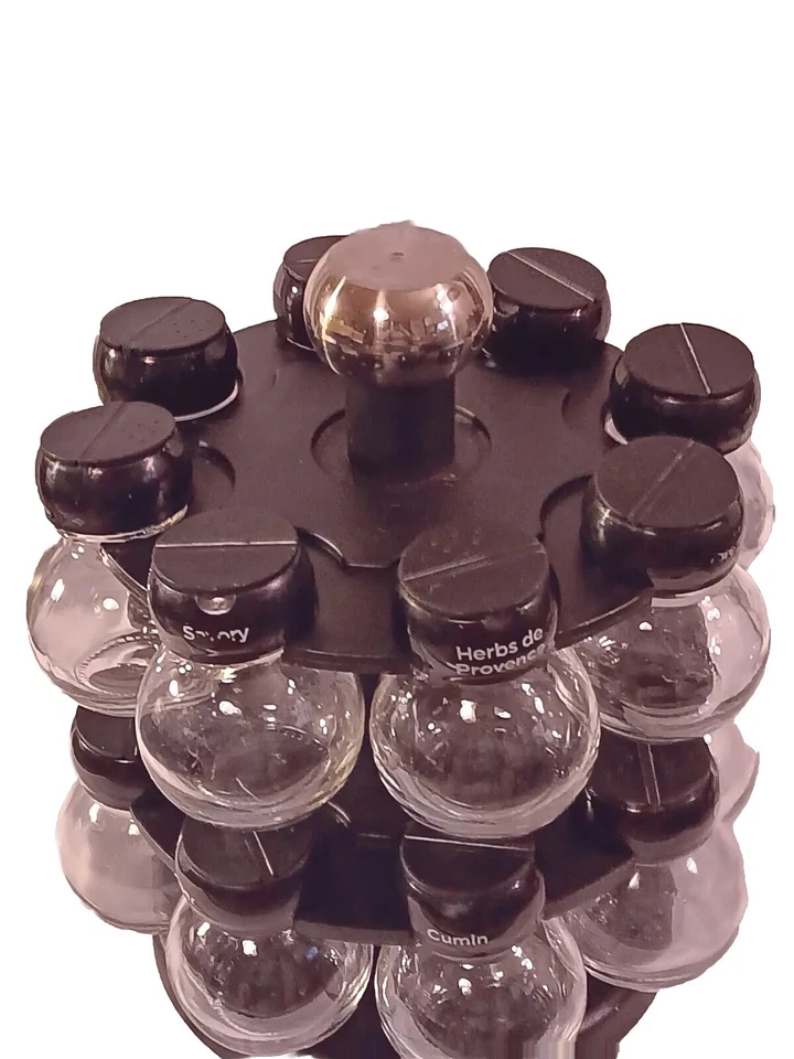 Rotating Spice Rack with 16 Jars – Shaker Lids – Countertop Organizer – As Seen - Image 2 of 4
