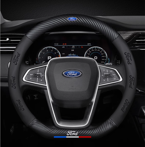 15" PU Leather+Carbon fiber Steering Wheel Cover For 1901-2024 Ford All Cars - Picture 13 of 13