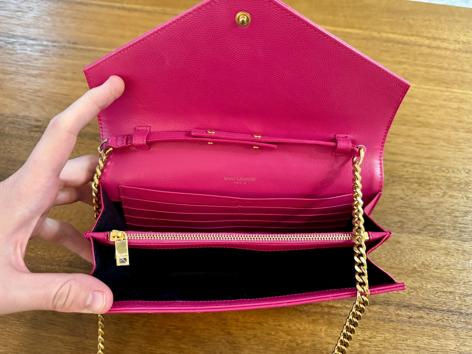 YSL Saint Laurent Cassandre Borsa a Mano Busta Catena Portafoglio Ottime Condizioni!