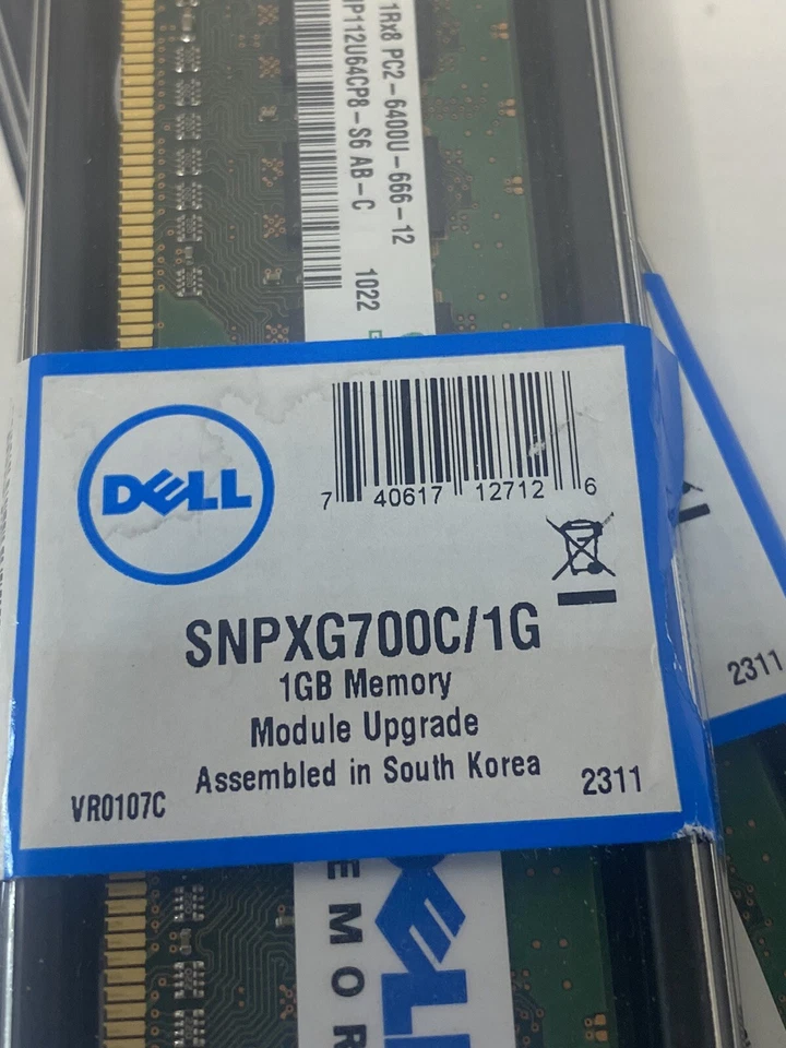 PC2-6400 DELL SNPXG700C/1GB HYNIX HYMP112U64CP8-S6 AB-C Kit (2X) - Image 2 of 4