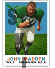 1959 STCC #178 John Madden Topps Philadelphia Eagles Oakland Raiders HOF custom