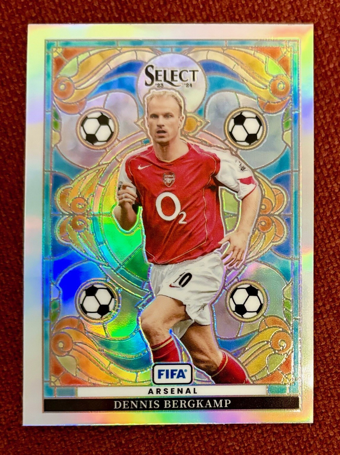 2023-24 Panini Select Fifa Soccer Dennis Bergkamp Stained Glass Case Hit