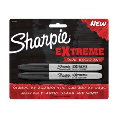 Sharpie Extreme Marker Fine Point Fade Resistant 2/Pk Black Office School Home