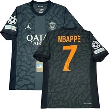 2023/24 PSG Authentic Third UCL Jersey #7 Mbappe Medium Jordan Player Issue 3rd