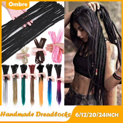 Real Human Hair Handmade Dreadlocks Extensions Crochet Braiding Hair Dreads Locs