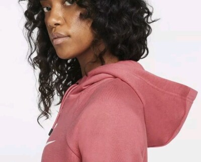nike cropped fleece sweatshirt in pale coral
