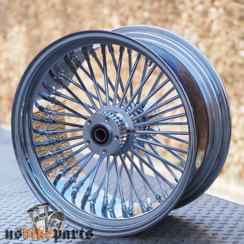 Cerchio a raggi 18x8,5" Big Fat King Spoke cromato adatto per Harley Davidson - Foto 2 di 5