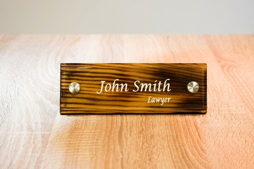Custom Desk Name Plate Rustic, Custom Office Name Sign, Personalized with your n - Picture 2 of 11