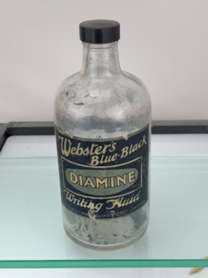 Webster's Blue Black Diamine Writing Fluid Made in Liverpool, England (e944)