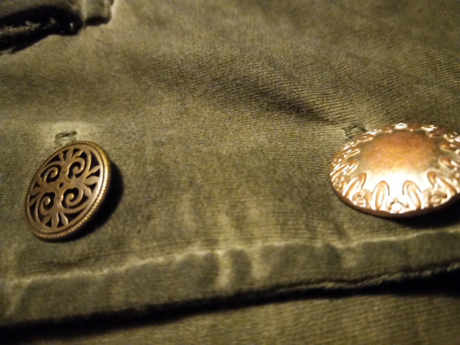 Yest Army Green Patchwork Unique Jacket Women's M… - image 5