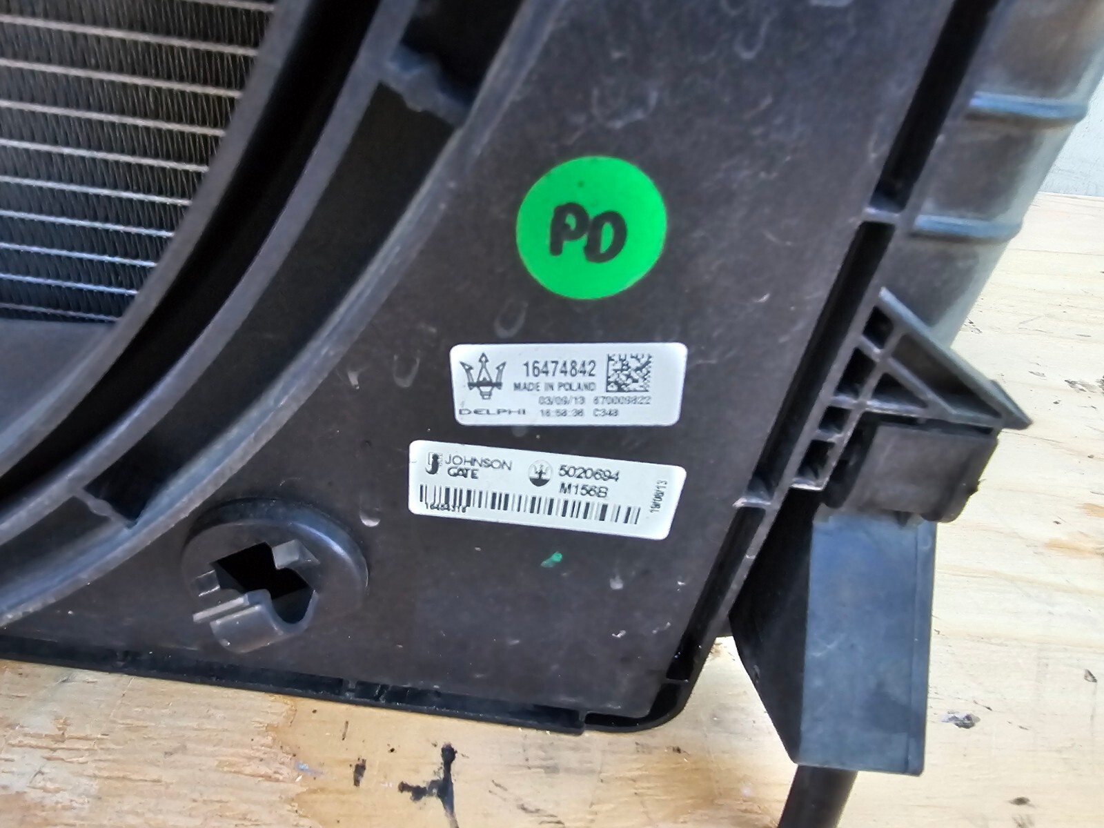 RADIATOR CONDENSER ENGINE FAN CLIP OEM 74K 13-16 MASERATI GHIBLI S QUATTROPORTE