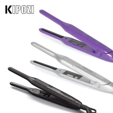 KIPOZI 3/10" Titanium Small Pencil Flat Iron Straightener Curler for Short Hair