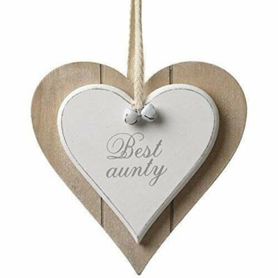 Heaven Sends Shabby Chic Beste Tante Holz Herz Plakette - Tante Plakette Geschenkidee