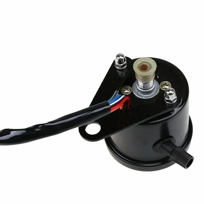 PC Moto Odómetro Velocímetro 12V Metal Negro Ajuste Universal Honda BMW Foto 2 de 4
