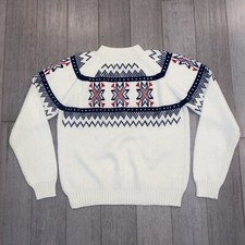 JCPenney Sweater Vintage Ski Nordic Fair Isle Ski Bum 60s 70s Mod Mens Medium