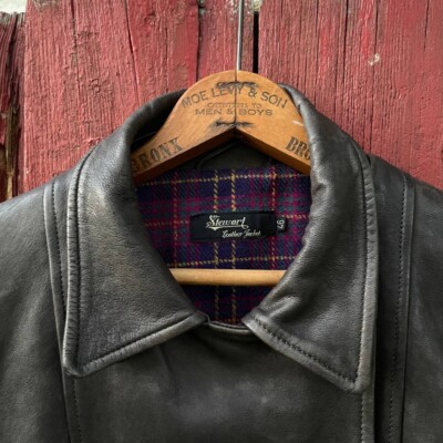 Rare Vintage 70s 80s Stewart double breasted halfbelt leather