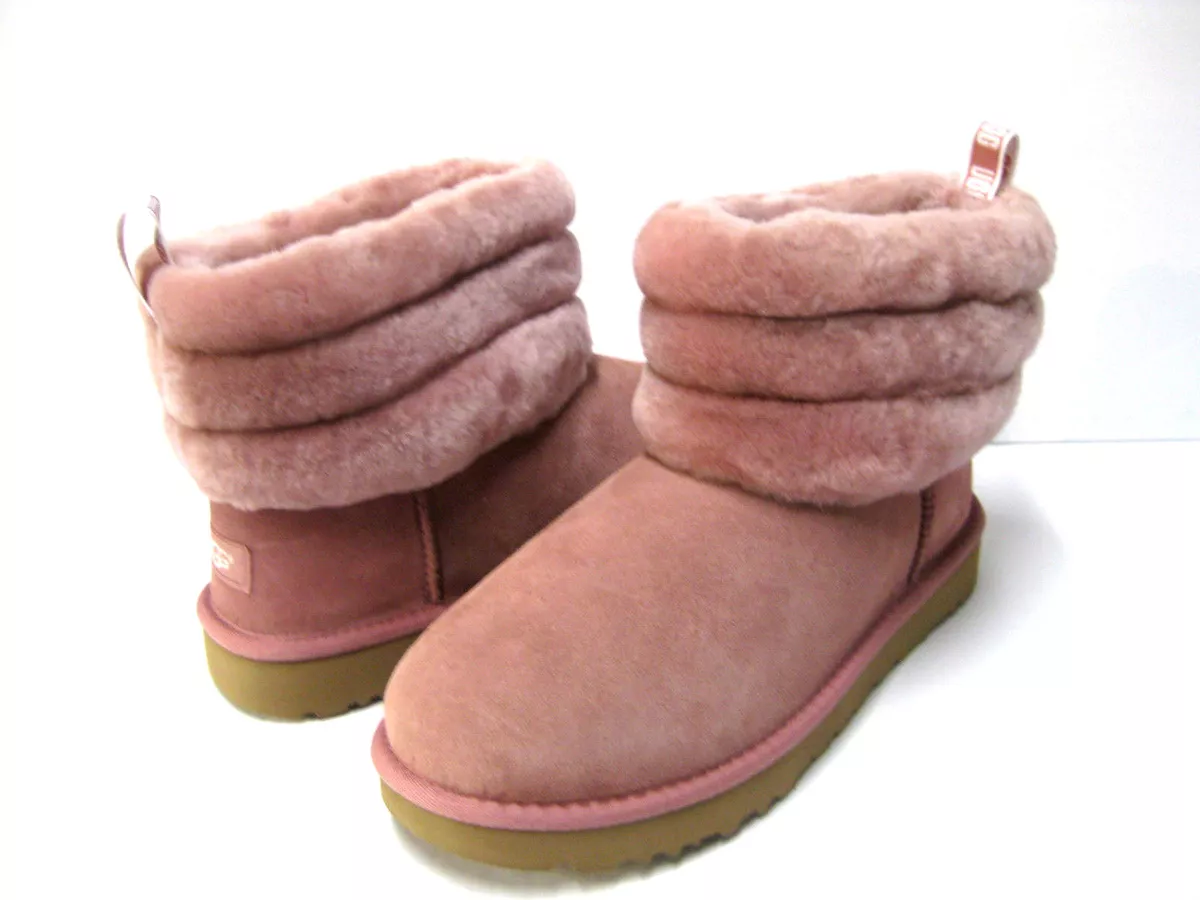 Pink fluff clearance mini quilted uggs