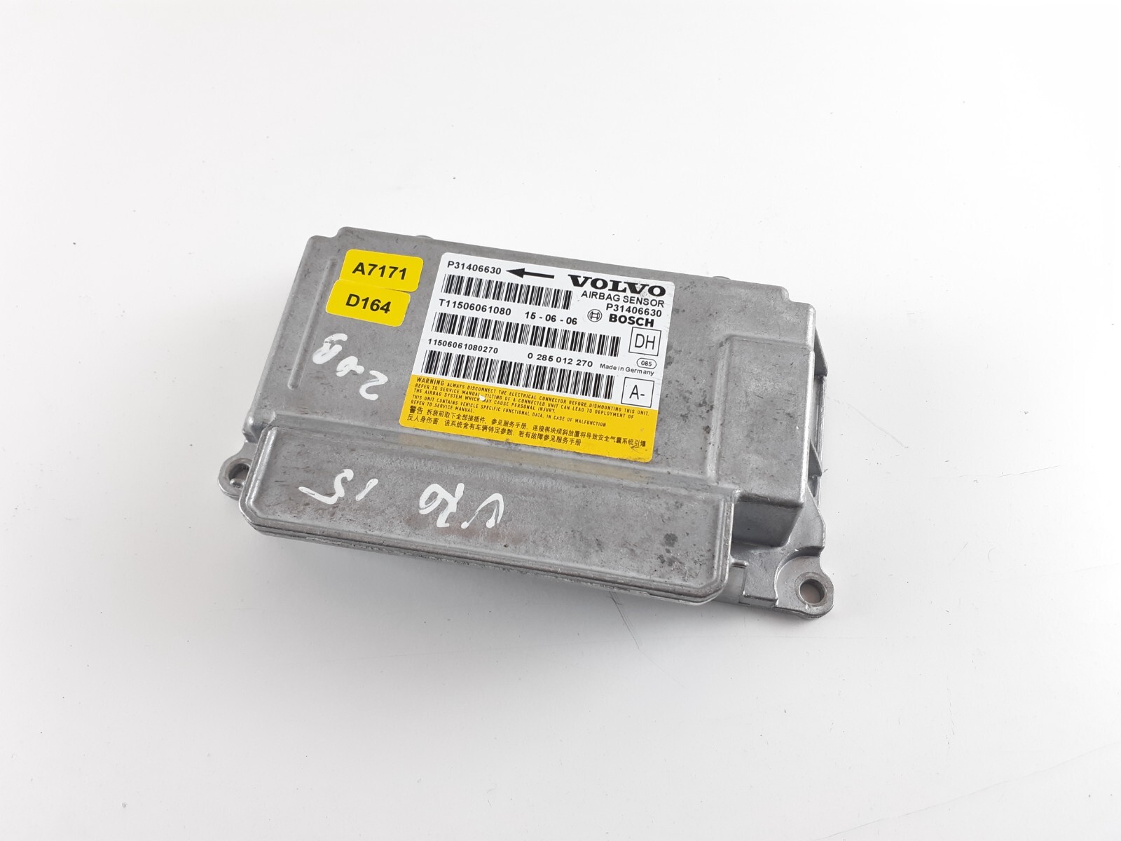 VOLVO SRS AIRBAG CONTROL MODULE 31406630 / 0285012270 / A7171-D164  