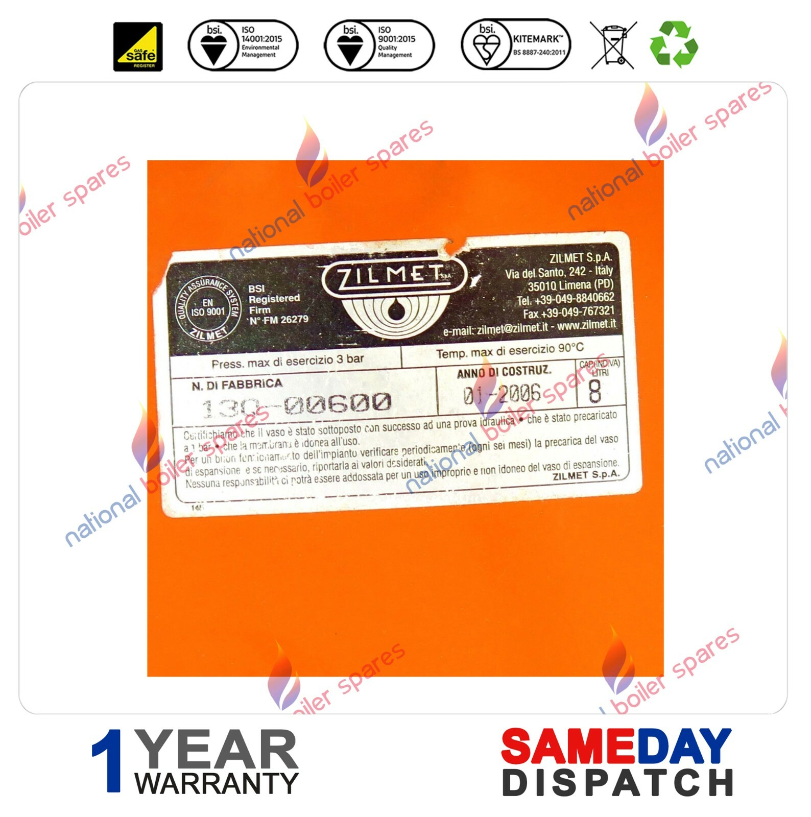 IDEAL ISAR HE24 HE30 HE35 M30100BOILER EXPANSION VESSEL 173066 eBay