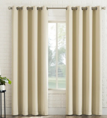 Sun Zero Broderick Theater Grade Blackout Panels 84 L x 52 W Cream 2-Pack