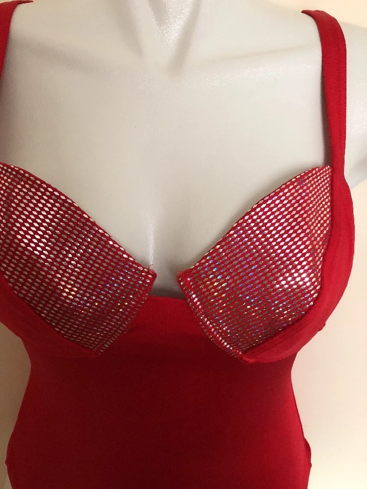 Traje de baño push-up Aquasuit by La Perla rojo adornado de una pieza, talla 46/10 Foto 2 de 4