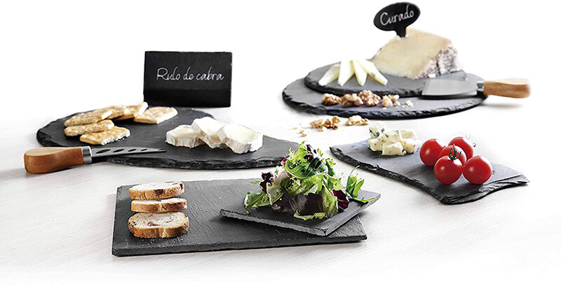 Vassoio Da Portata Rotondo In Legno Massello - Antiscivolo, Per Tè/Caffè/Cibo, Design Elegante Nero - Foto 9