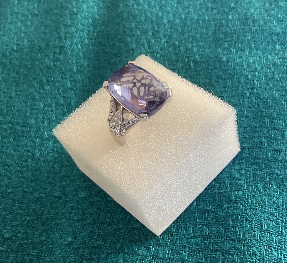 Statement  Sterling Silver And Amethyst Ring - image 3