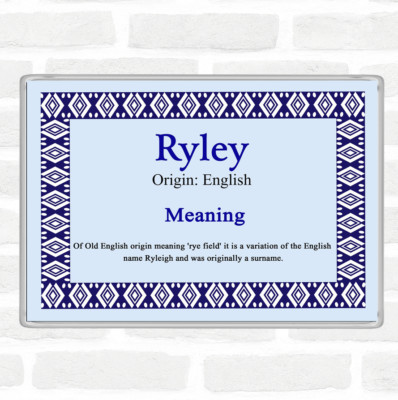 Ryley Namensbedeutung Jumbo Kühlschrankmagnet blau