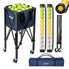 VEVOR Tennis Ball Hopper 150 Tennis Ball Pickleball Basket Cart with Pickup Tube