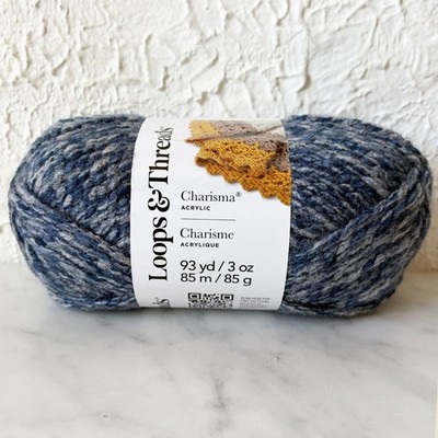 Loops & Threads Charisma Heather Bulky Acrylic Yarn - 1 Skein Navy Heather