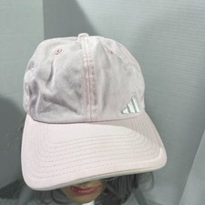 Adidas Hat Cap Strap Back Adjustable Pink Logo Baseball Golf Girls Kids Youth