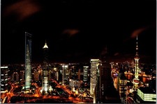 World Financial Center And Jinmao Tower Night Scene Shanghai Postcard Unp