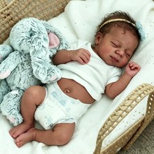Anano Black Reborn Baby Dolls Full Body 18 in Realistic Baby Doll Girl, African