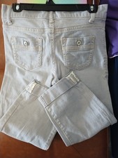 Faded Glory Women's Gray Straight Leg Pants Floral Lining Accent Pockets Twill