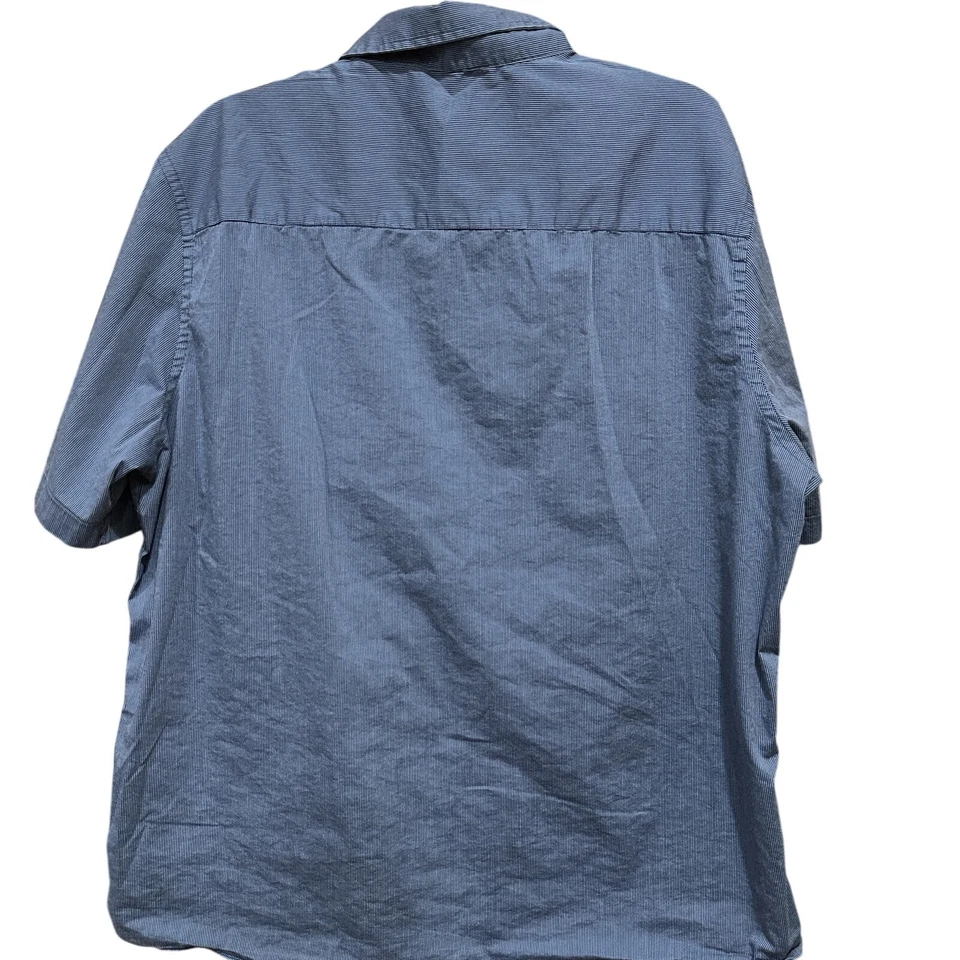 Camisa Alfani Hombre 2XL Azul Manga Corta Abotonada Elastizada Bolsillo Ligera Foto 2 de 4