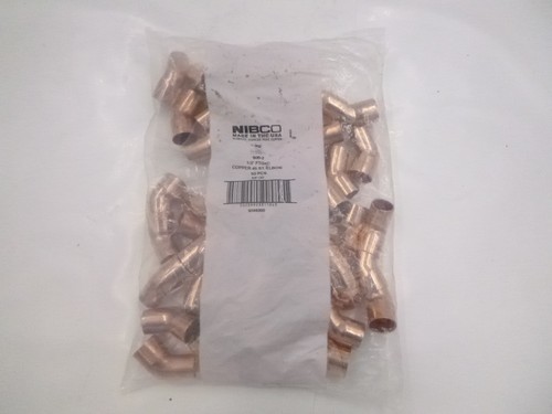 50 Pack Nibco 1/2" Copper Elbow Fitting 606-2 FTGxC 45° 5/8"OD For HVAC
