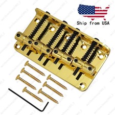 4-String 80MM Hard Tail Fixed Bass Guitar Bridge for Jazz/Precision Bass - Gold