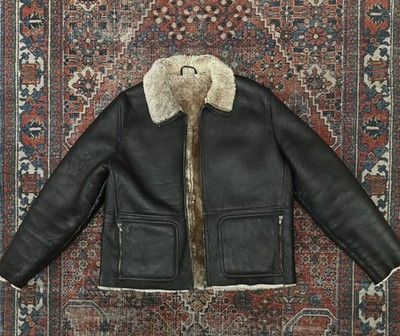 Vintage Sherling Echt Lammfell Jacke Schwarz Mit Braunem Fell Y2K Mexx